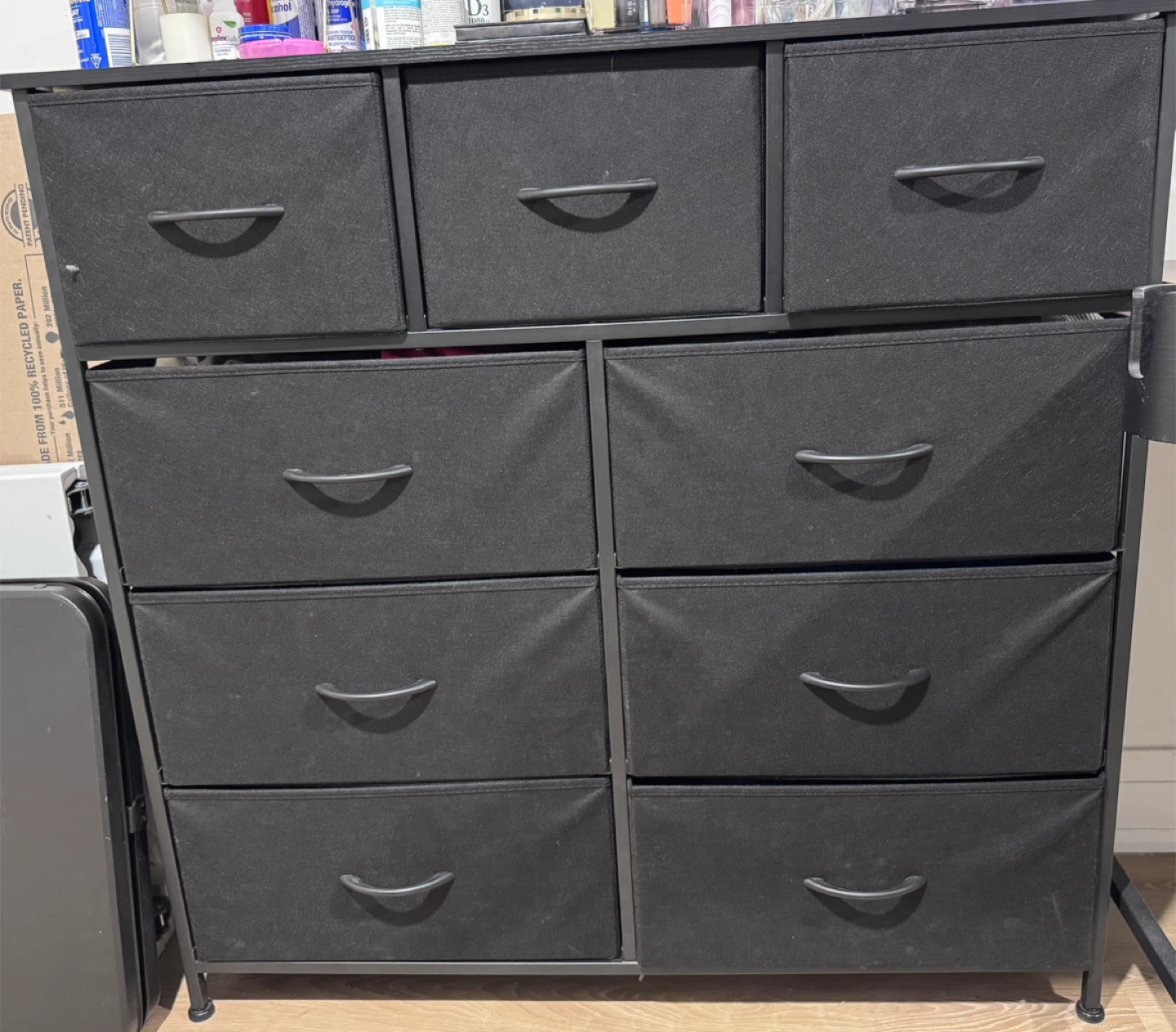 Black 9-Drawer Fabric Dresser - photo 2