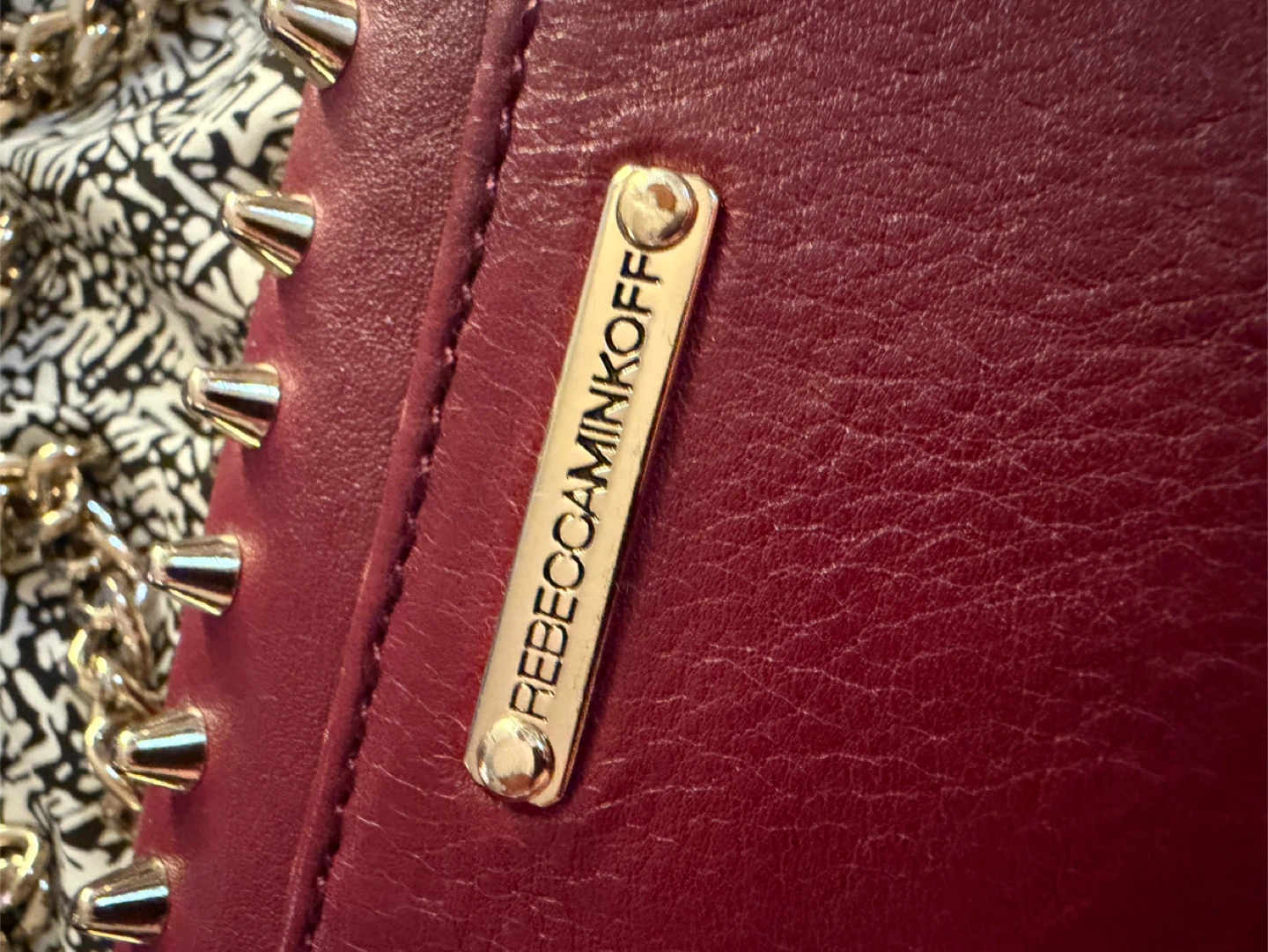 Rebecca Minkoff Red Studded Wallet with Chain - photo 2