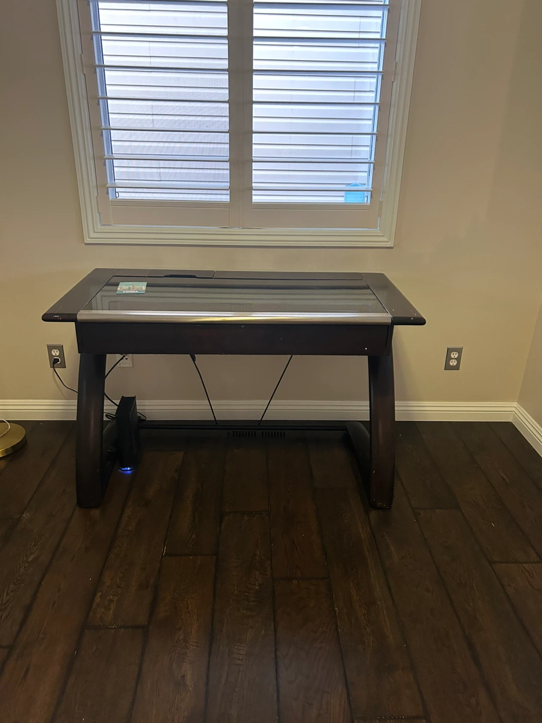 Dark Wood Desk with Built-in Power Hub - photo 2