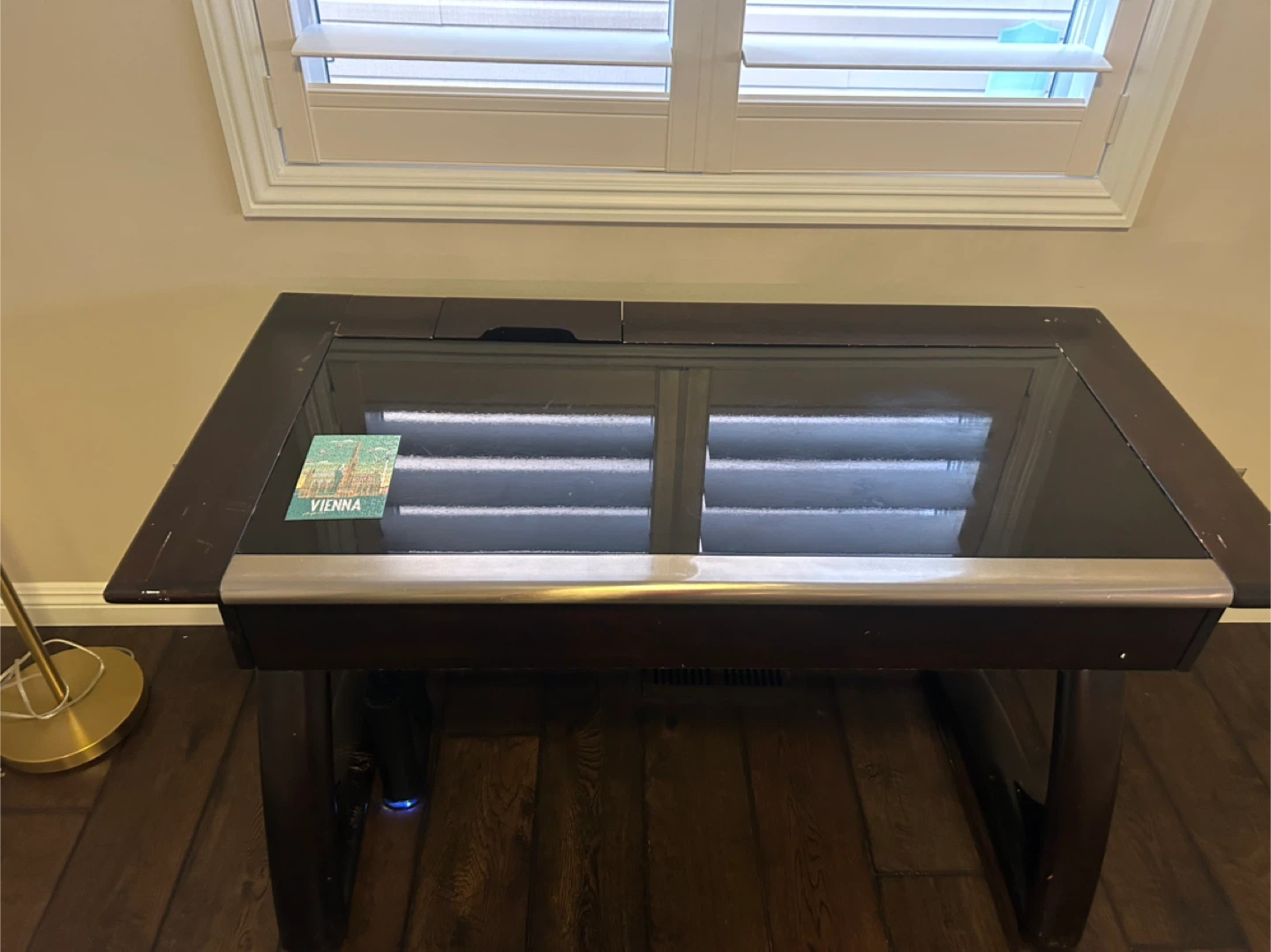 Dark Wood Desk with Built-in Power Hub - photo 3
