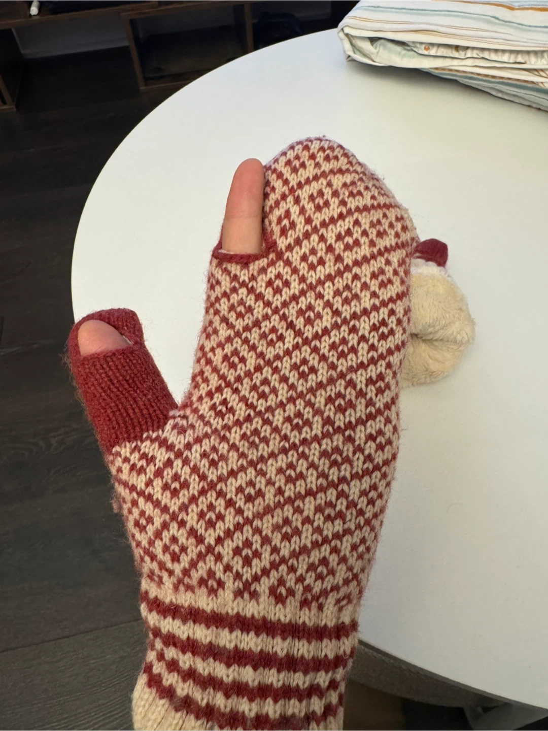 Cozy Knit Mittens with Fleece Lining - photo 3
