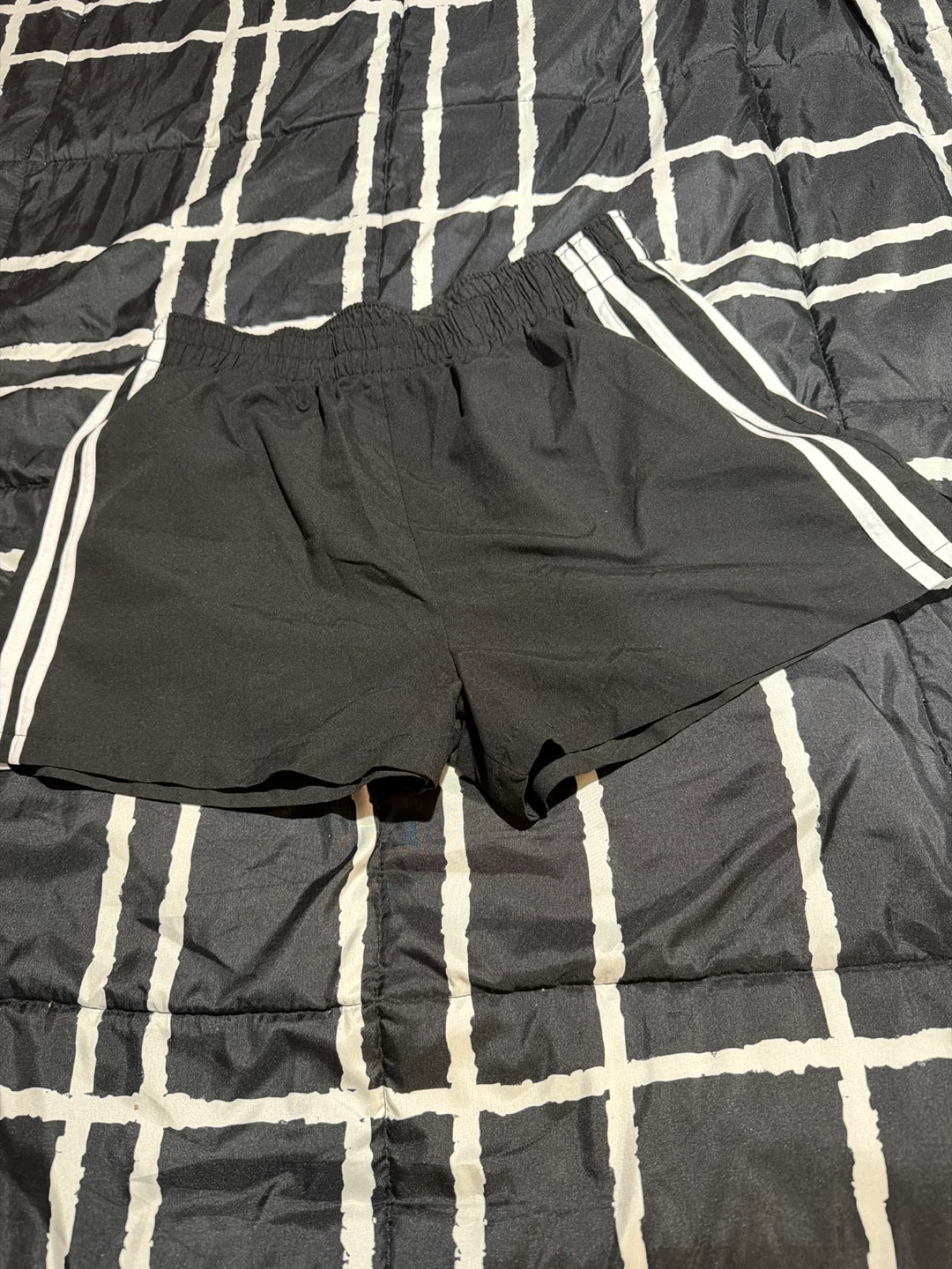 Black Athletic Shorts with White Stripes 🏆