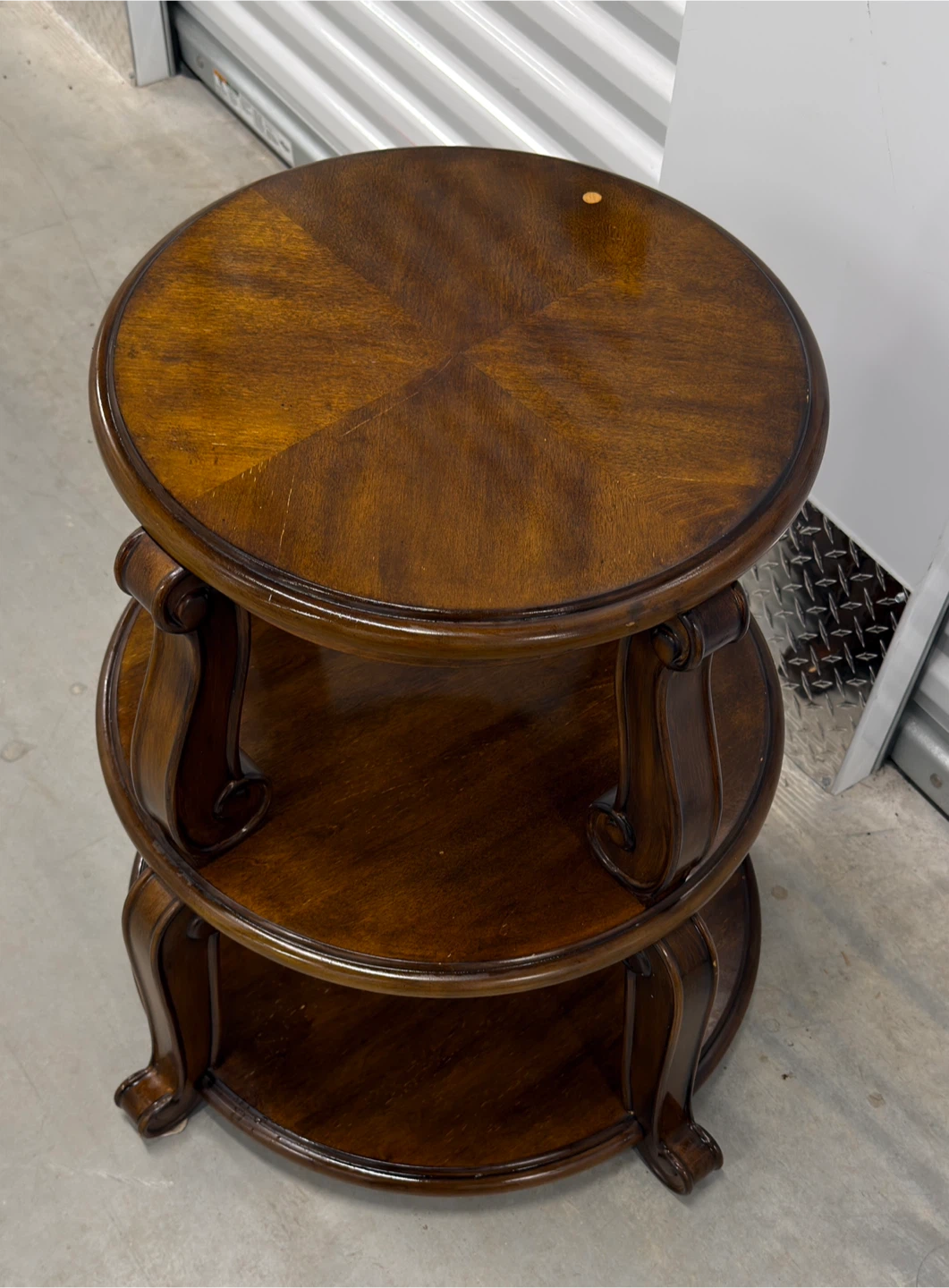 Round 3-Tier Wood Side Table - photo 2