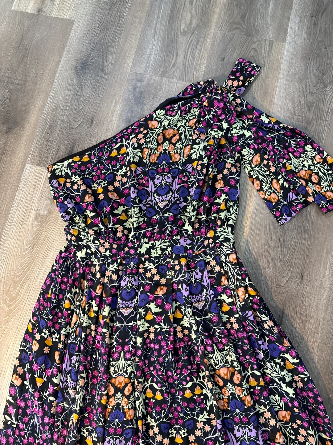Eva Mendes Floral One Shoulder Maxi Dress Size M - photo 2