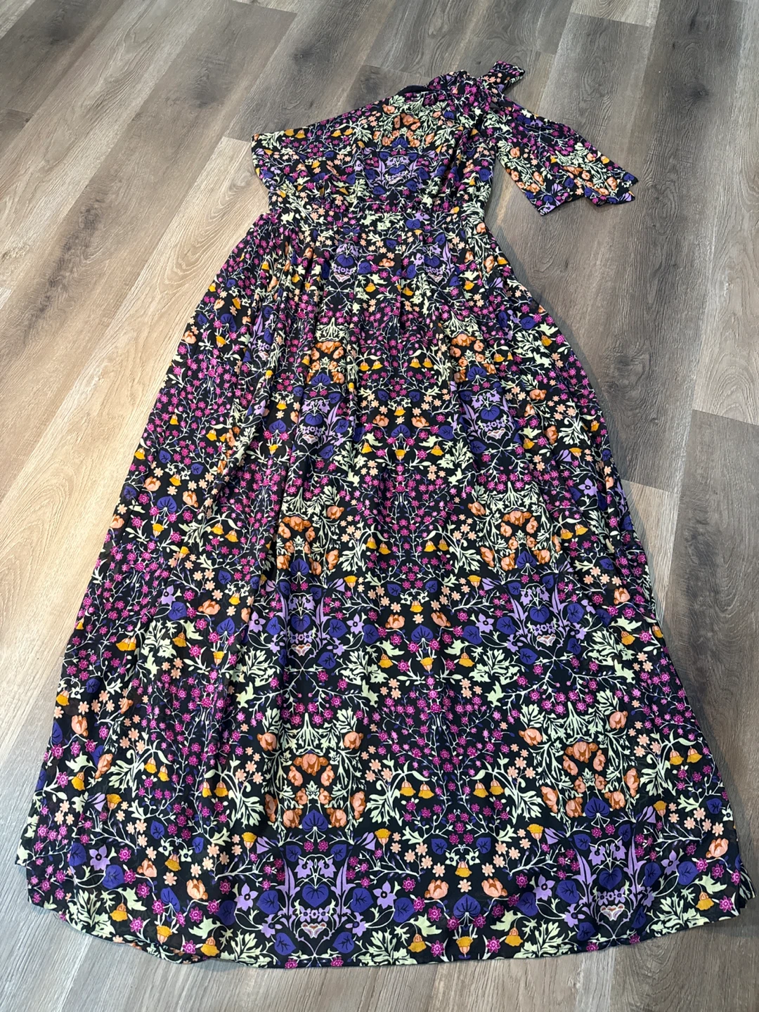 Eva Mendes Floral One Shoulder Maxi Dress Size M