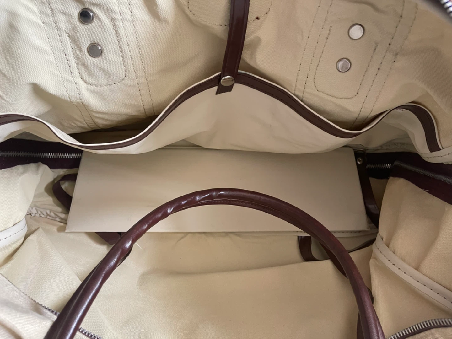 🏆 Canvas and Leather Trim Duffle Bag - photo 5