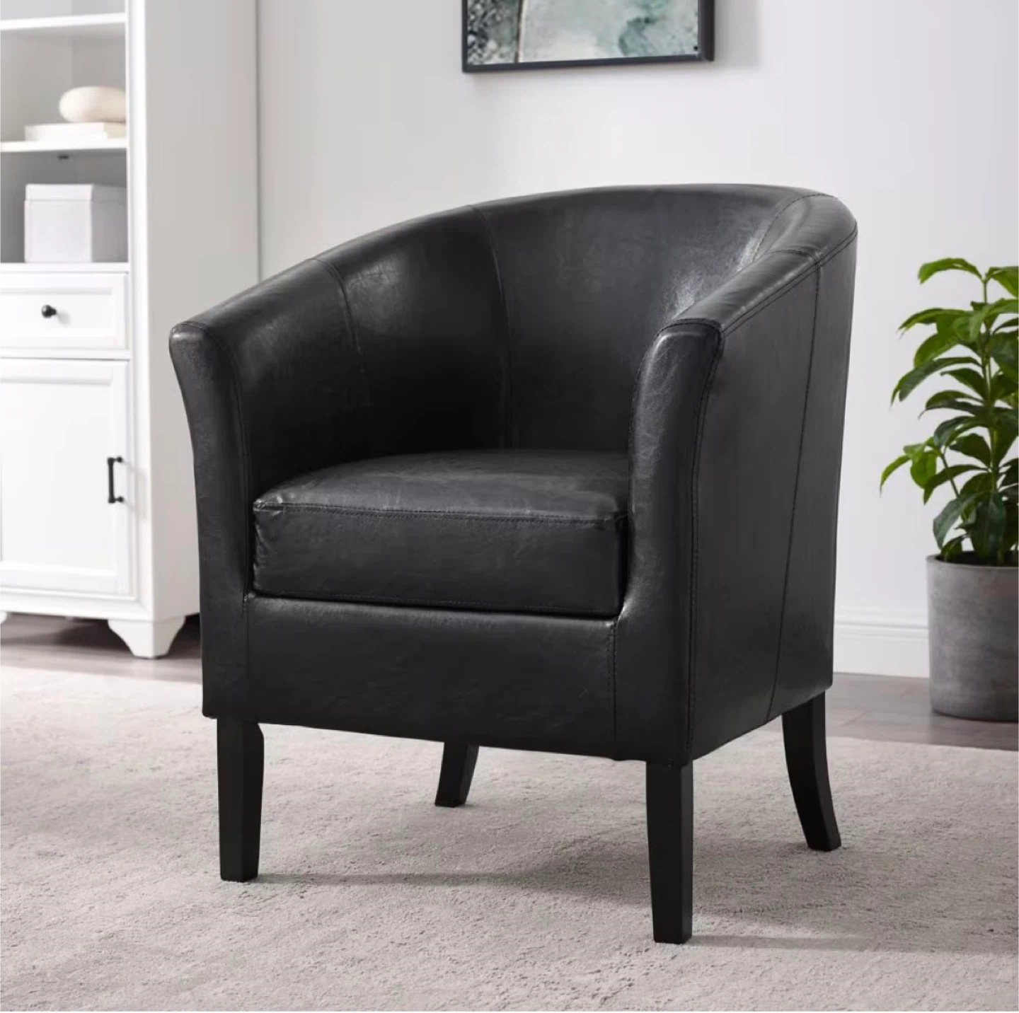 Brand new Linon Black Faux Leather Club Chair