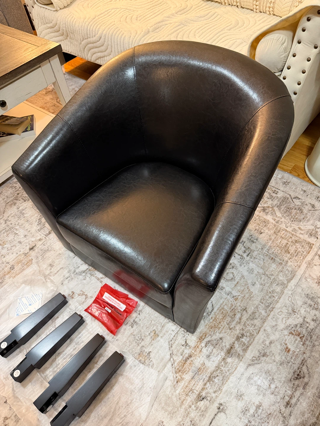 Brand new Linon Black Faux Leather Club Chair - photo 5