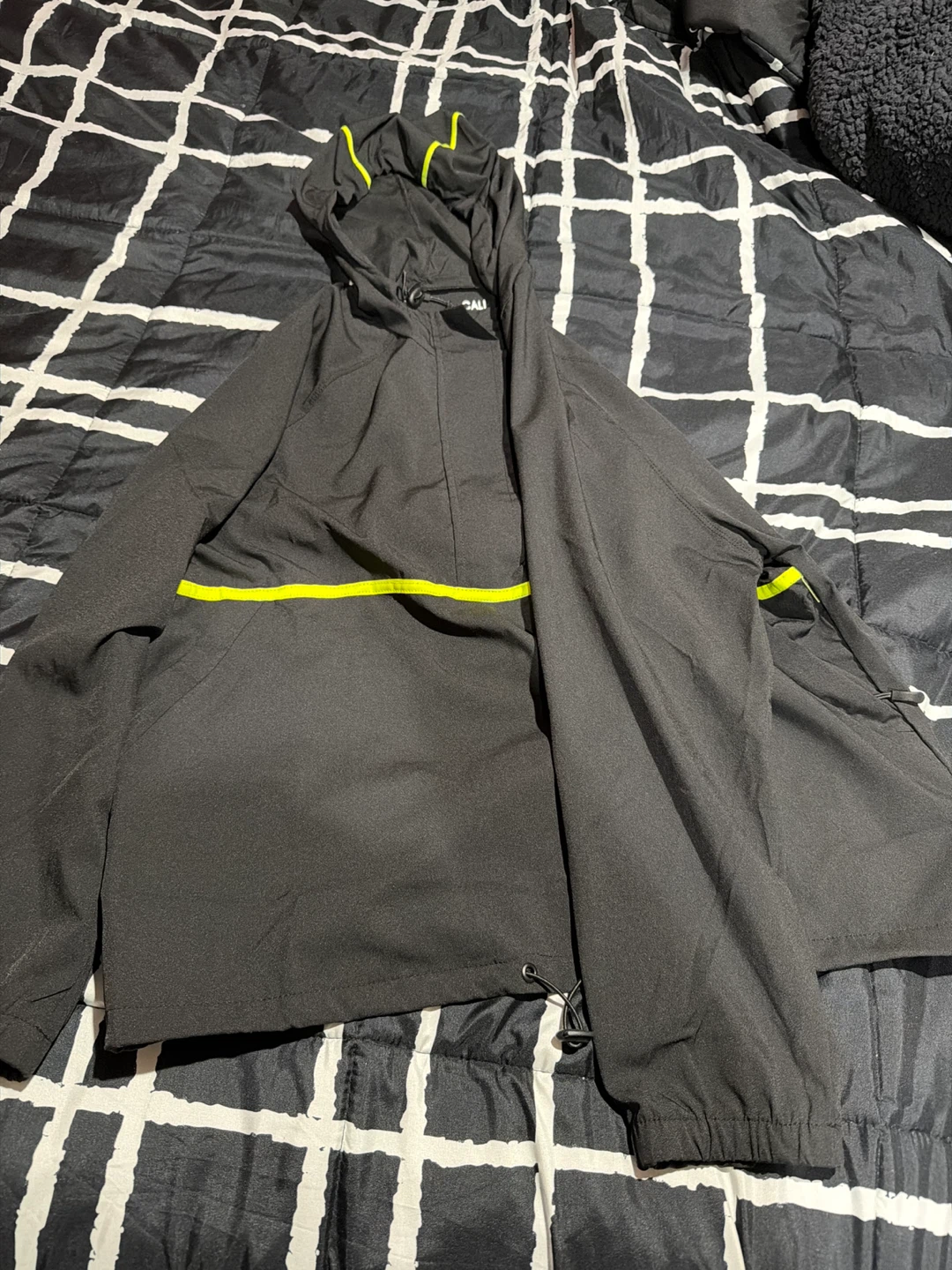 Black Jacket with Yellow Green Stripe 🏆
