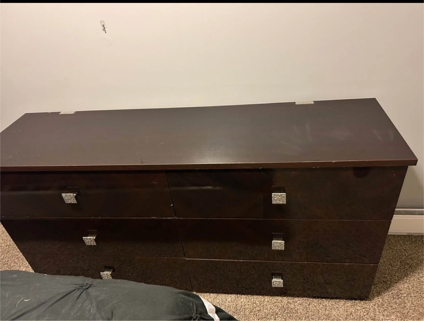 Dark Brown Dresser with 6 Drawers - photo 2