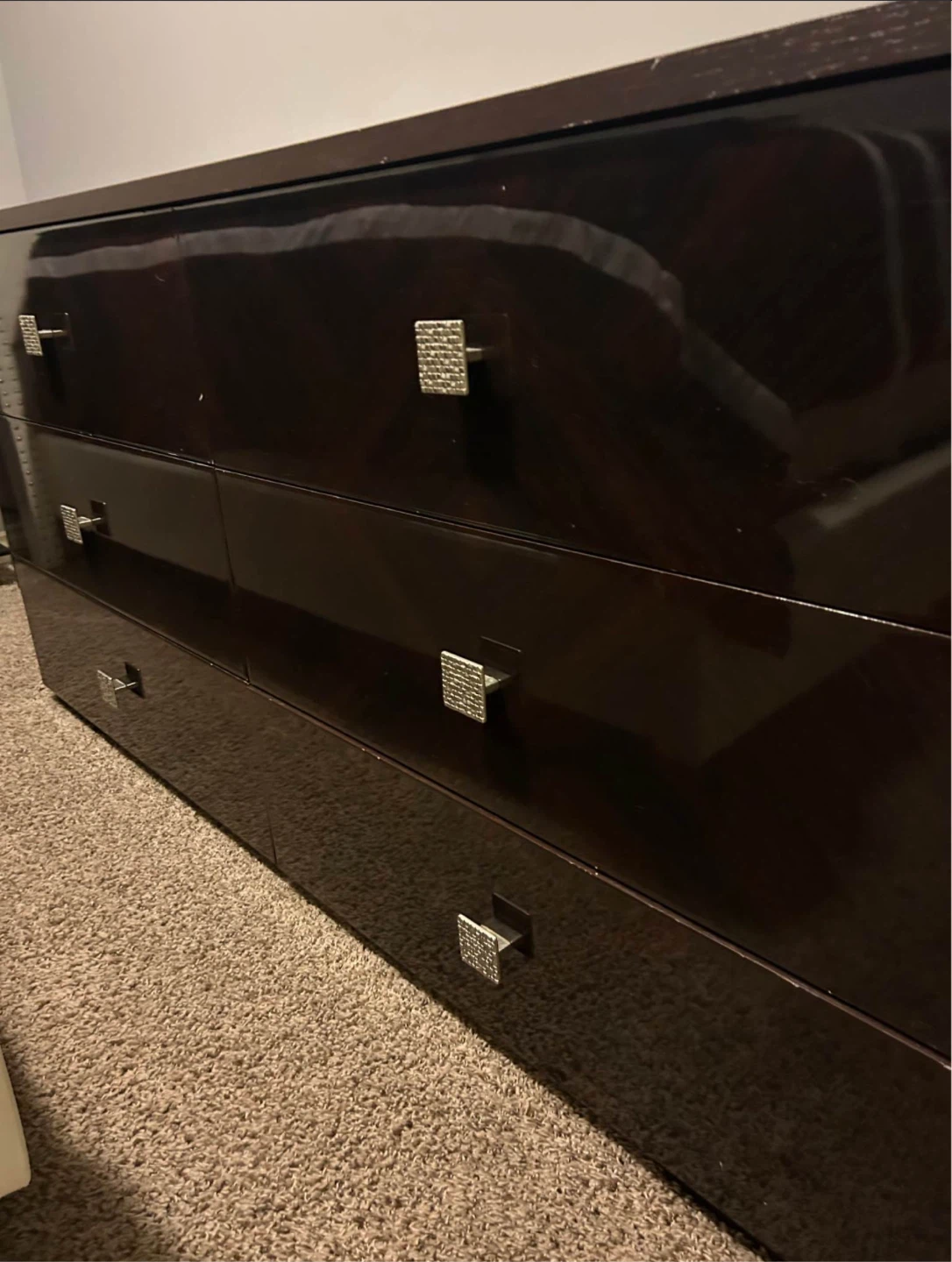 Dark Brown Dresser with 6 Drawers - photo 3