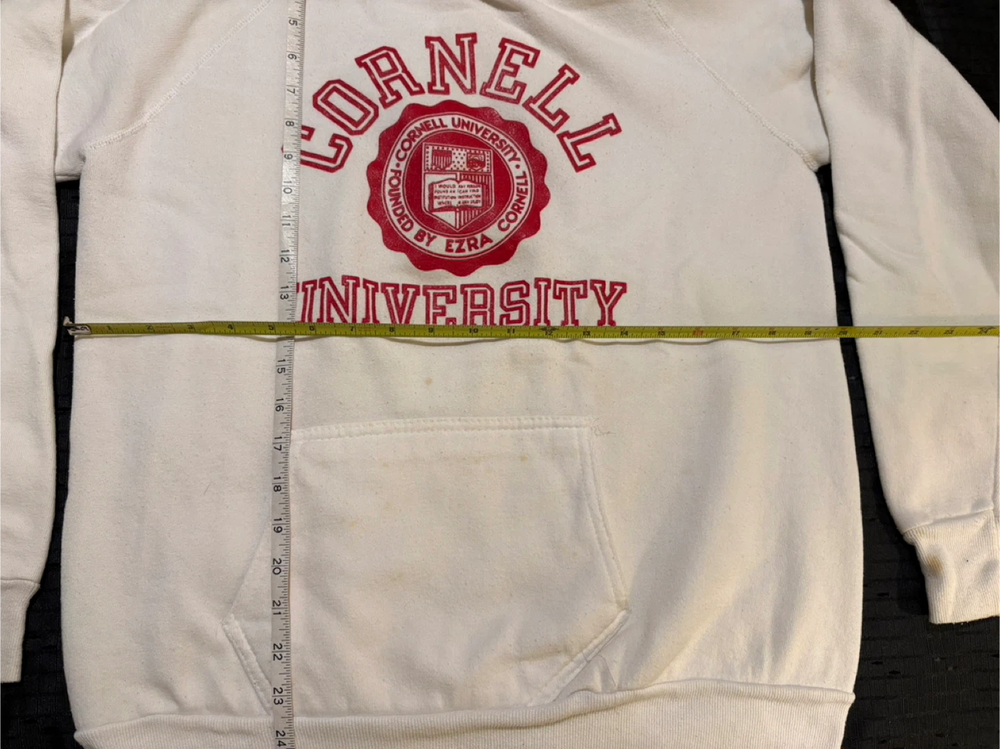 White Cornell University Hoodie.  Size small 🏆 - photo 2