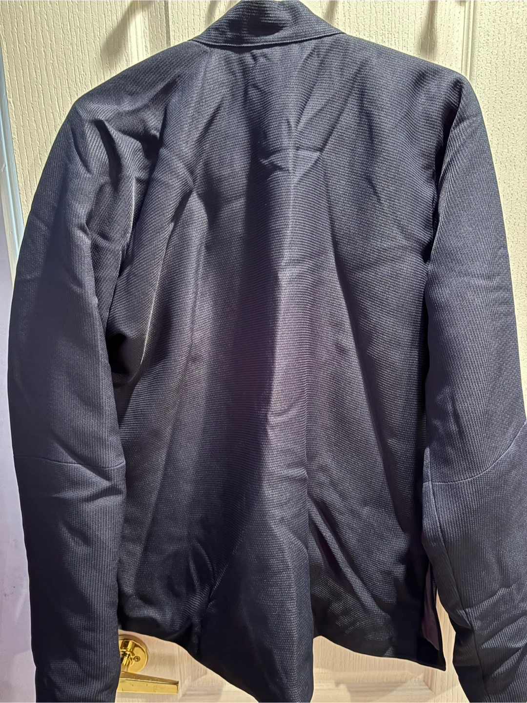 Navy Blue Mandarin Collar Jacket medium 🏆 - photo 2