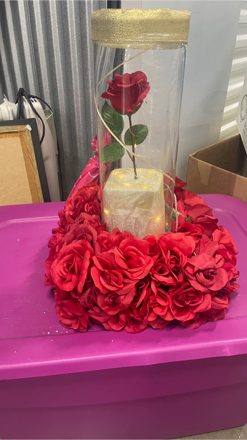 Enchanted Rose Dome with LED Lights and Artificial Flowers - photo 2