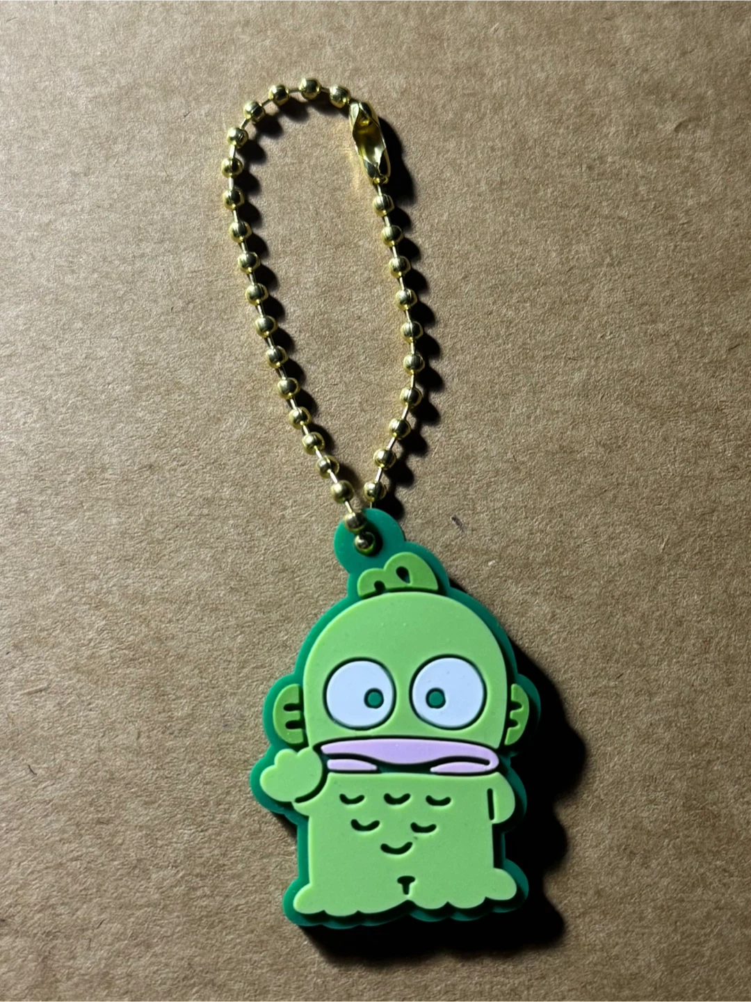 Sanrio Green Hangyodon Rubber Keychain