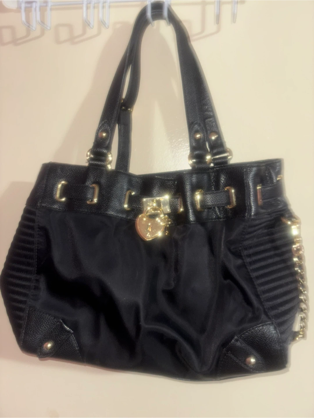 Juicy Couture Black Satchel Bag with Gold Hardware