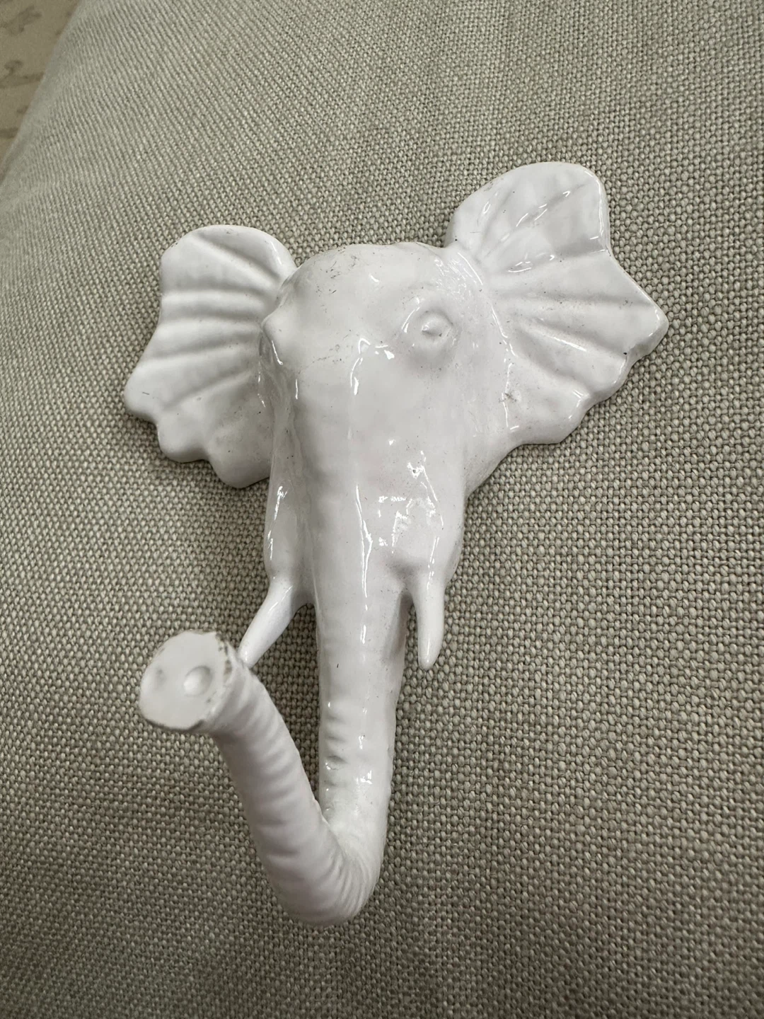 Anthropologie White Elephant Metal Wall Hook