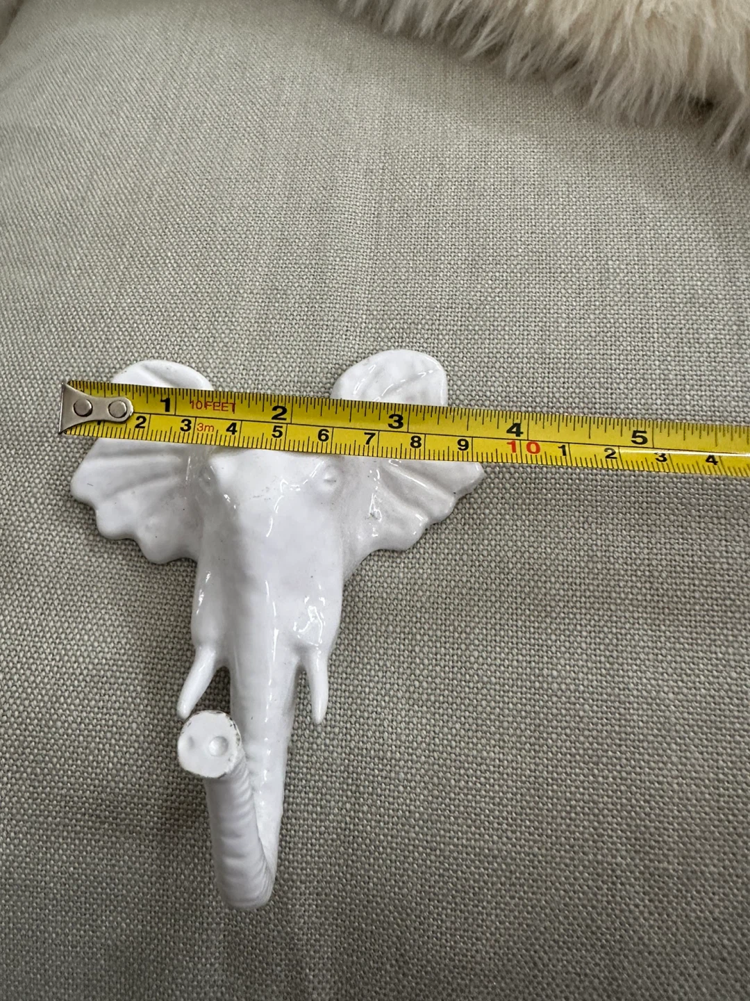Anthropologie White Elephant Metal Wall Hook - photo 3