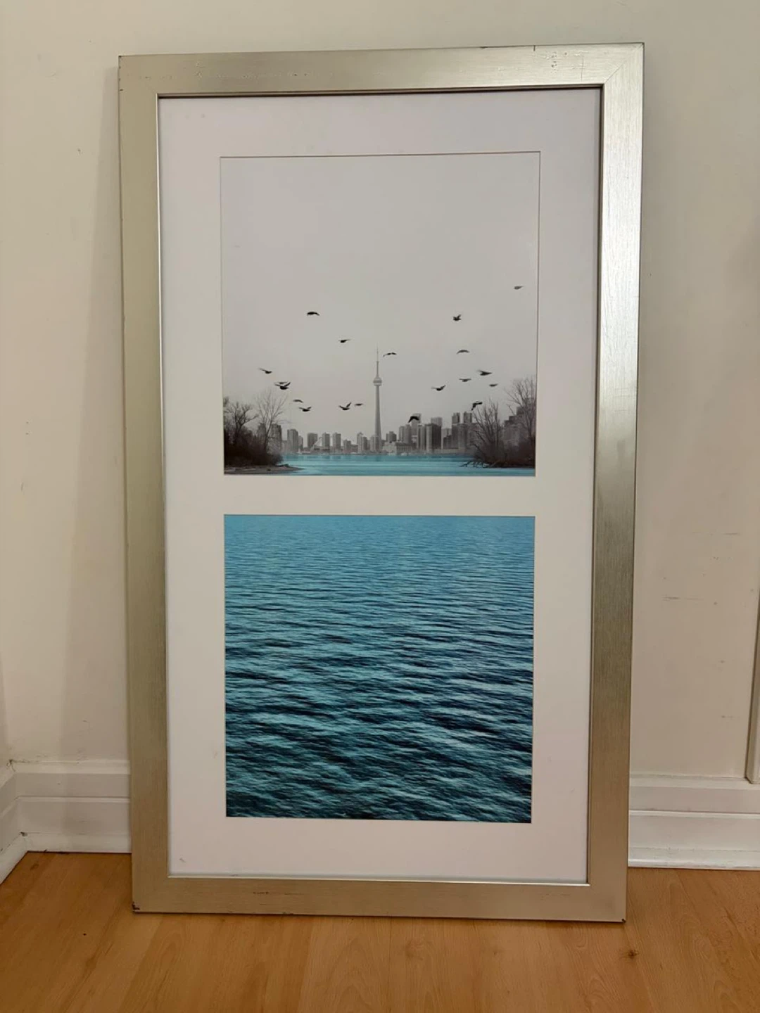 Modern Framed Toronto Skyline and Water Artwork - photo 3