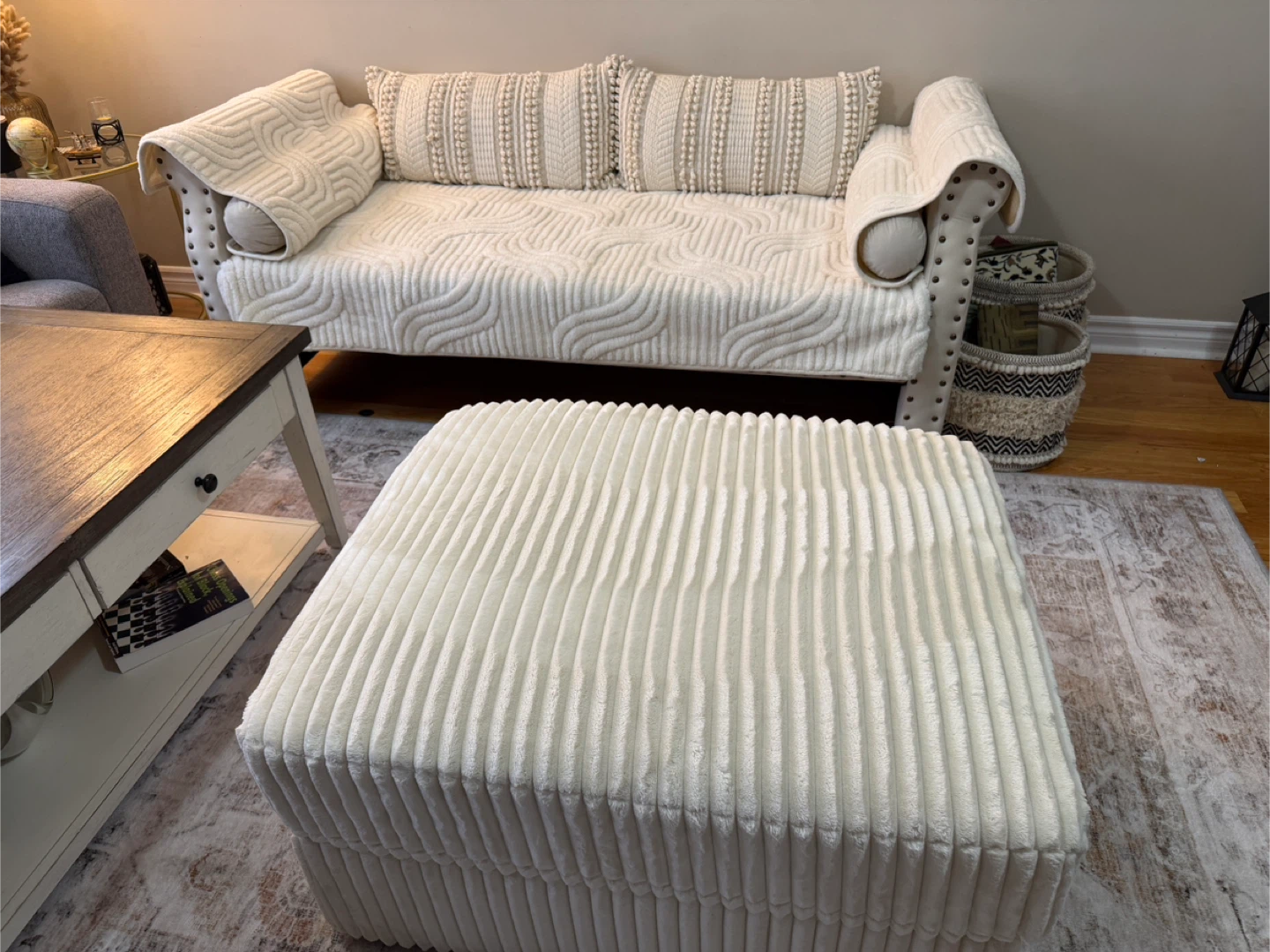 BRAND NEW Luxury Oversized Corduroy Ottoman