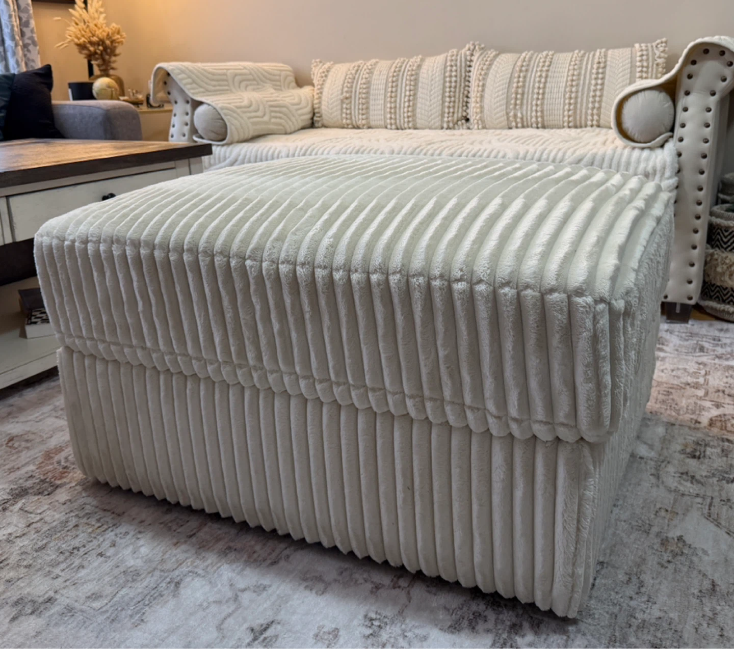 BRAND NEW Luxury Oversized Corduroy Ottoman - photo 2