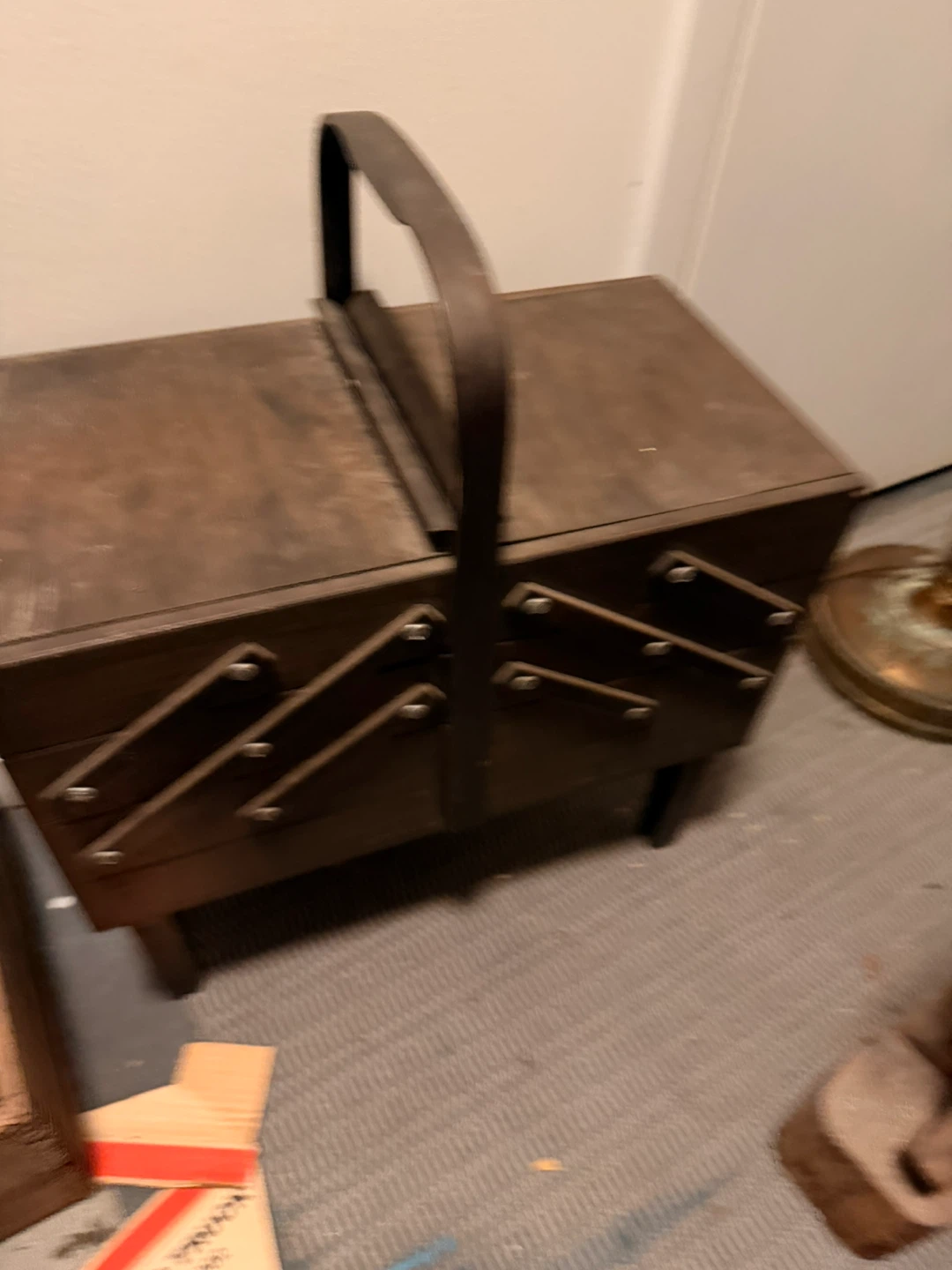 Vintage Singer Wood Sewing Basket