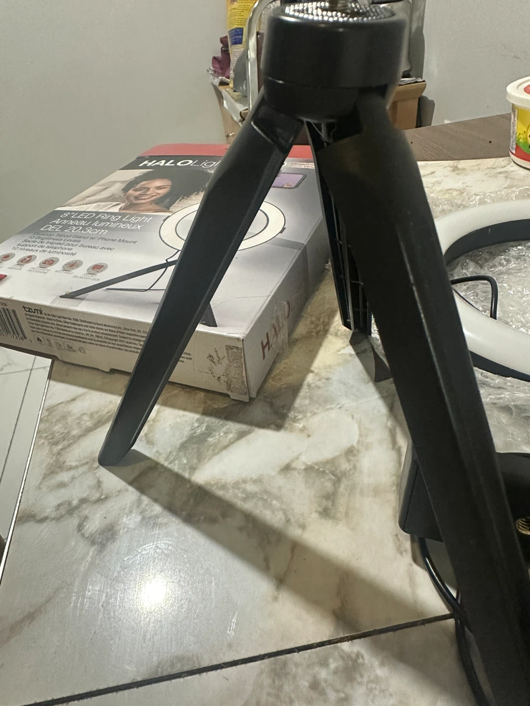 HALO Light 8" LED Ring Light Desktop Tripod Stand w/ Phone Mount