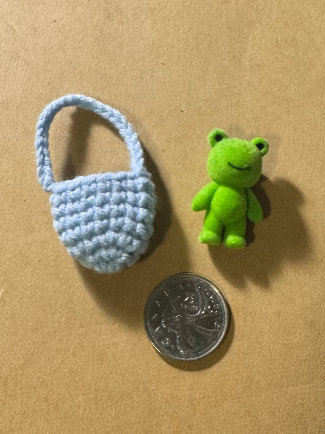 Miniature Crocheted Bag with Frog Figure - photo 2