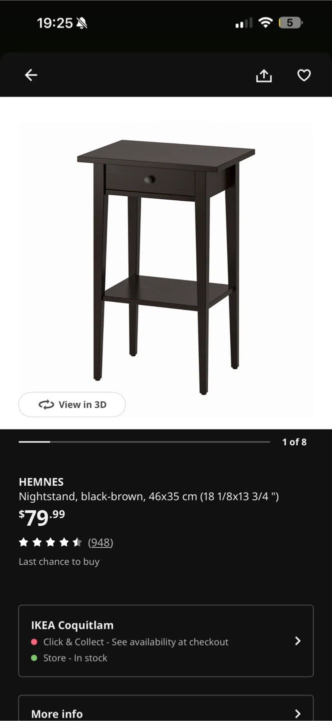 2 Black Nightstands with Drawer - photo 2