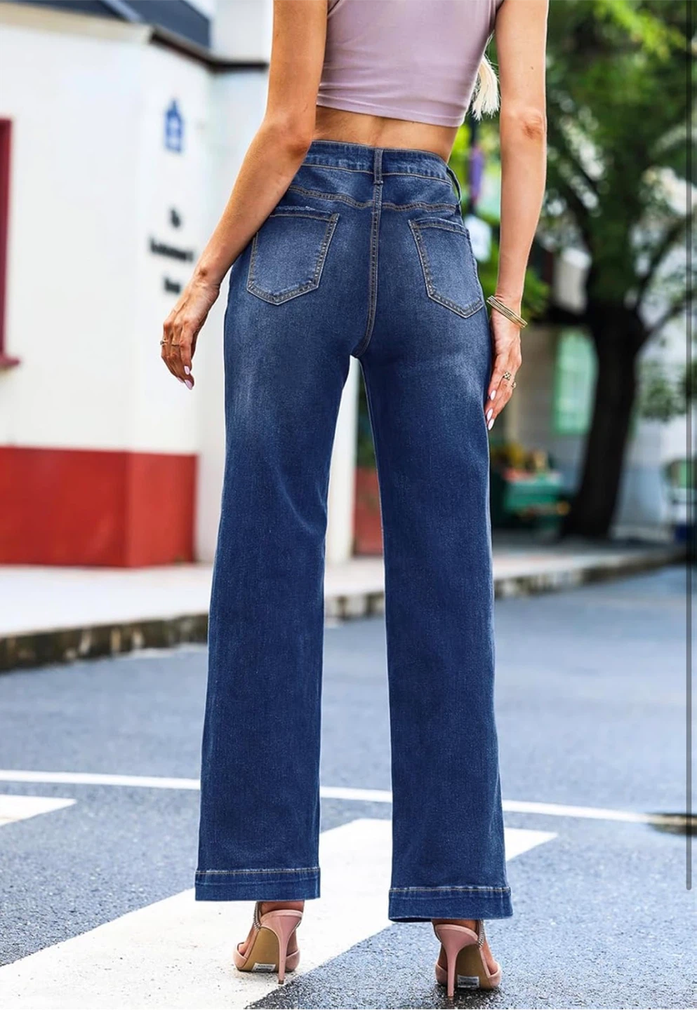 NEW! Metietila Mid-Rise Flare Jeans Wide Leg Stretch Denim - photo 3