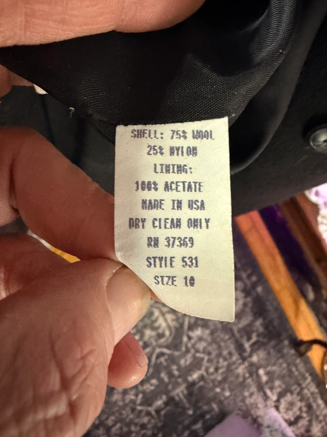Black Wool Blend Coat - Size 10 - photo 4