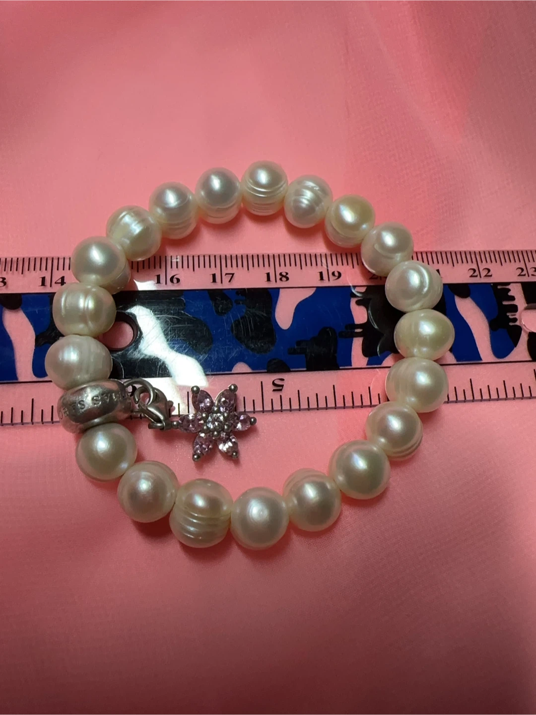 Thomas Sabo Real Pearl Charm Bracelet with Pink Stone Flower - photo 2