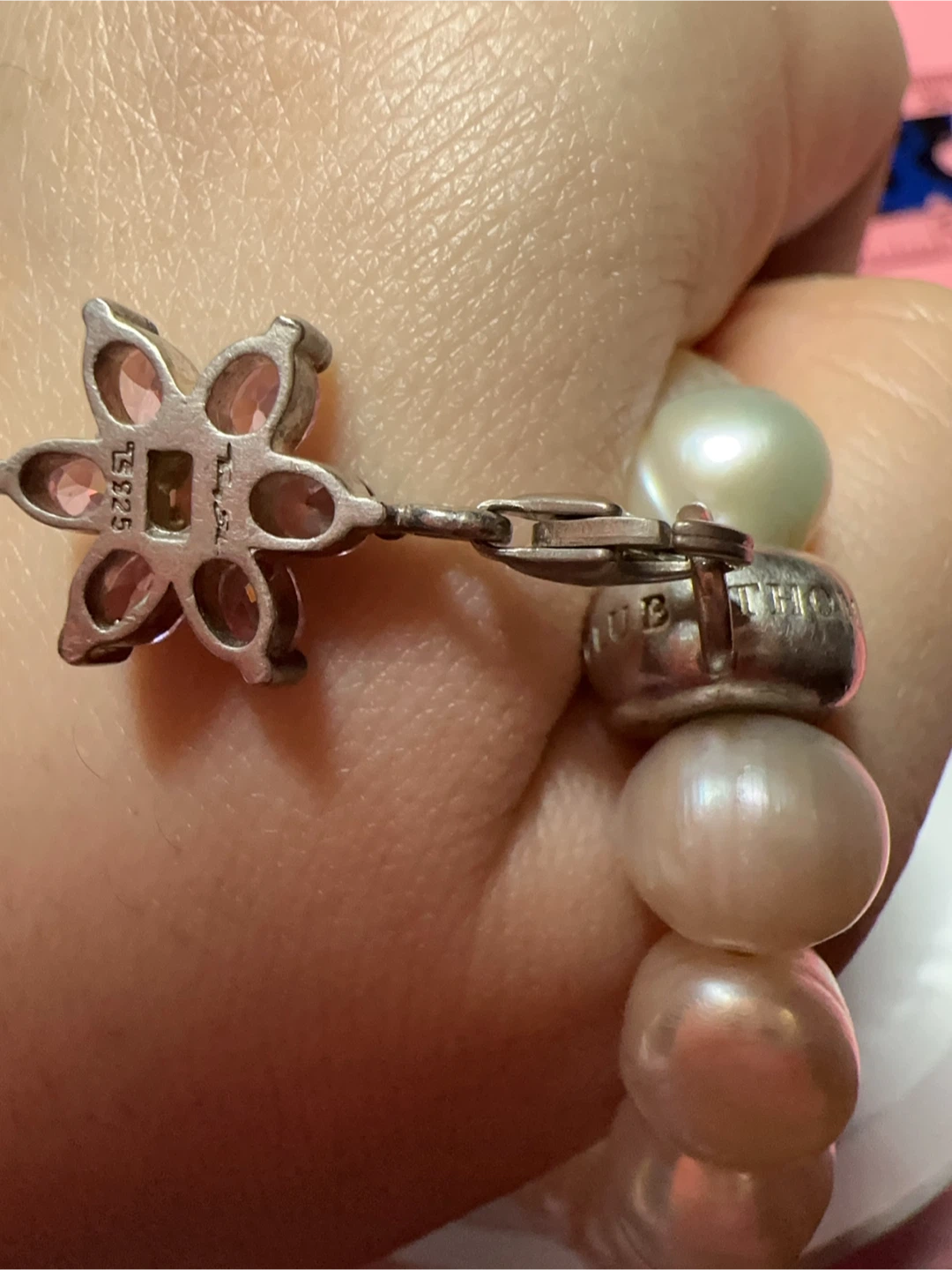 Thomas Sabo Real Pearl Charm Bracelet with Pink Stone Flower - photo 4