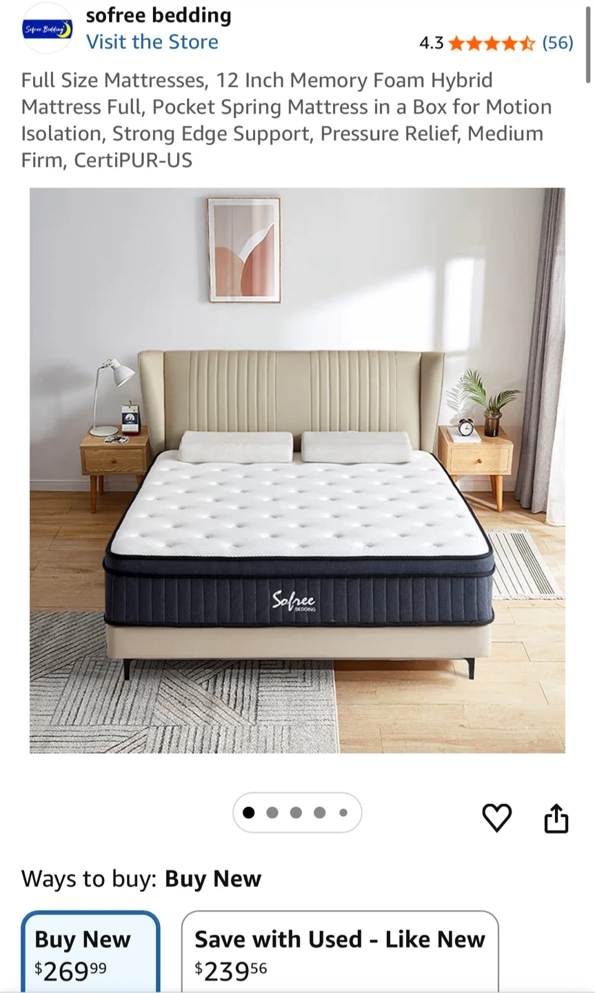 Sofee Bedding Full Size 12 Inch Memory Foam Hybrid Mattress - photo 2