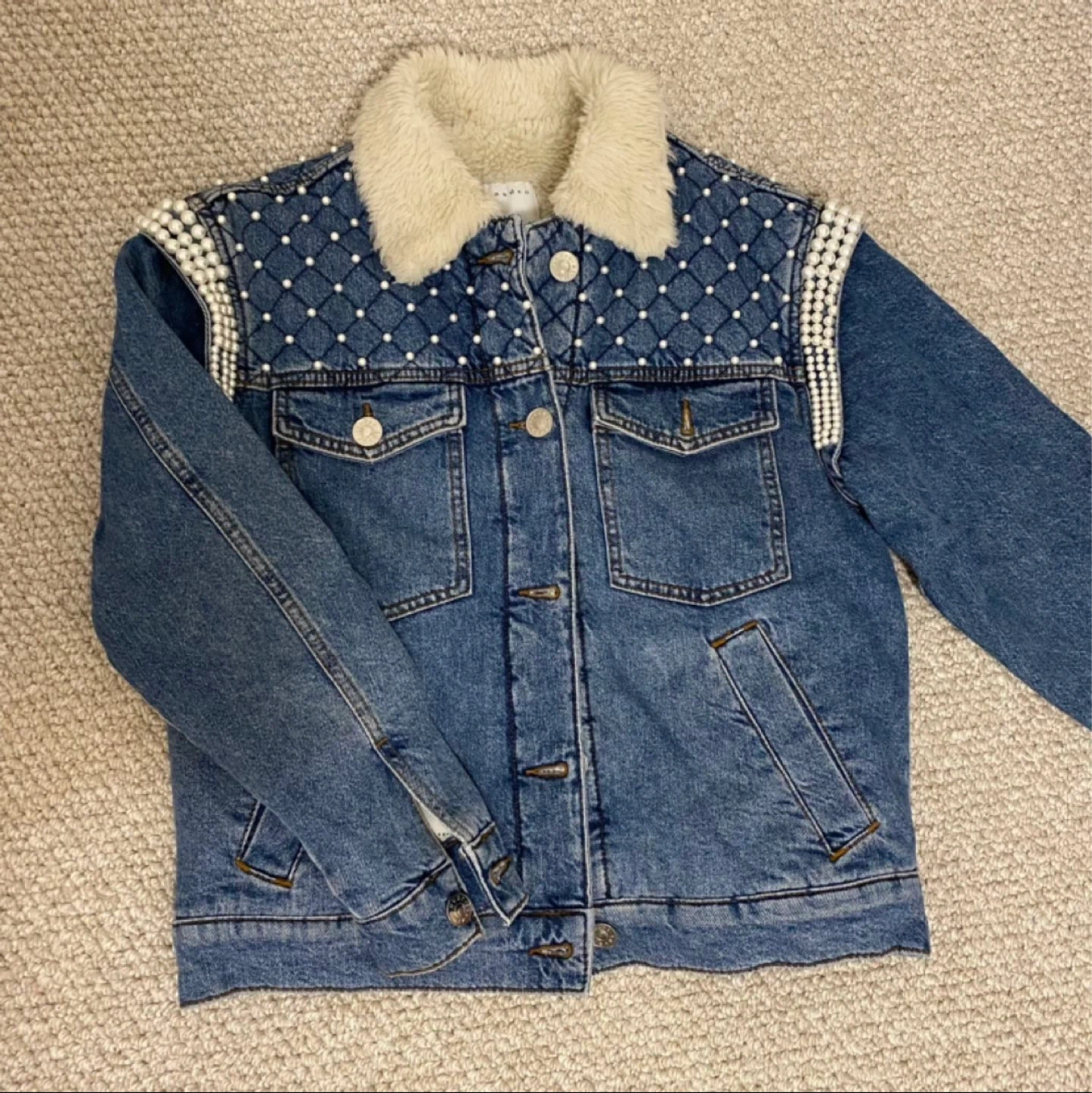 🏆 Sandro Denim Pearl Jacket