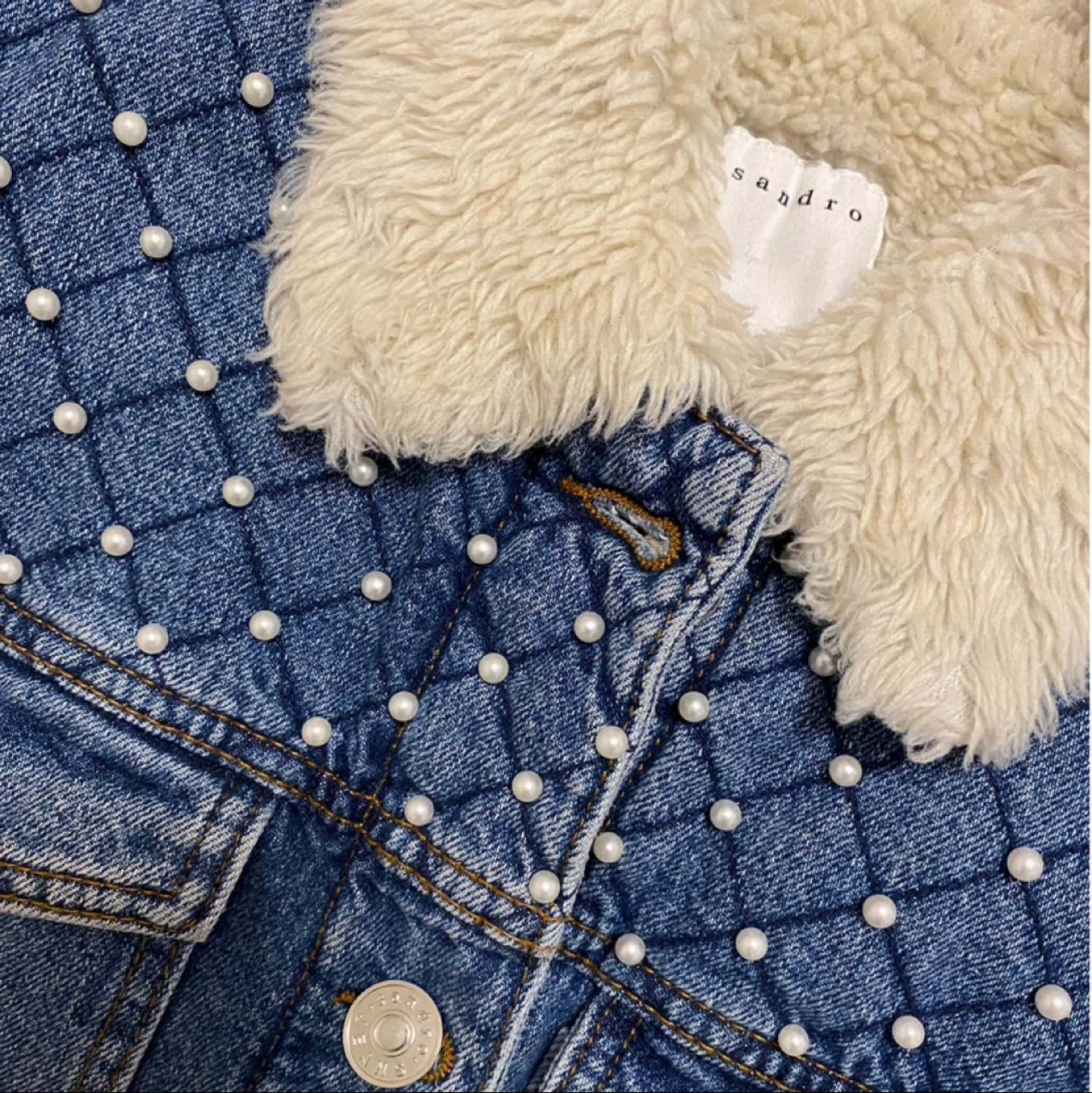 🏆 Sandro Denim Pearl Jacket - photo 4