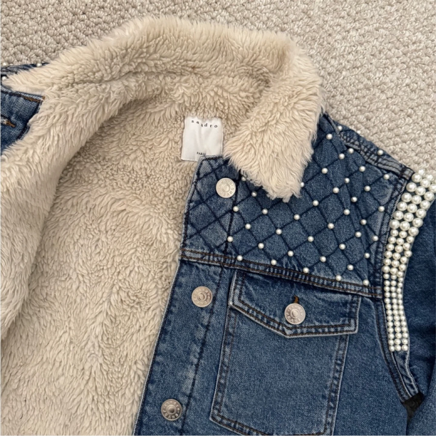 🏆 Sandro Denim Pearl Jacket - photo 2