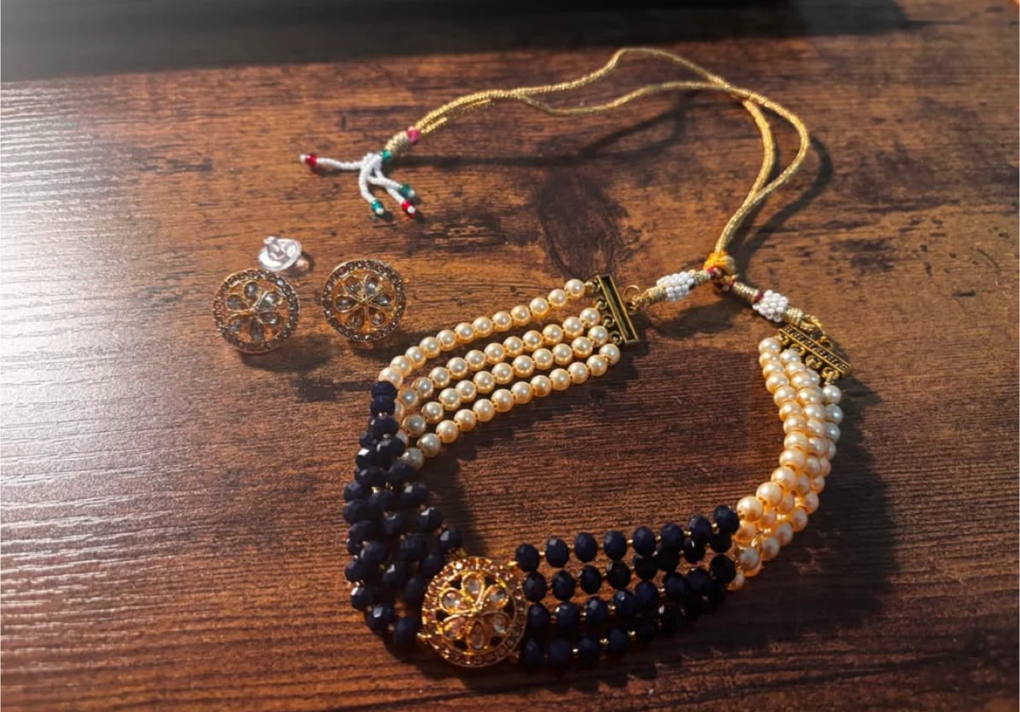 Beaded Necklace and Earrings Set