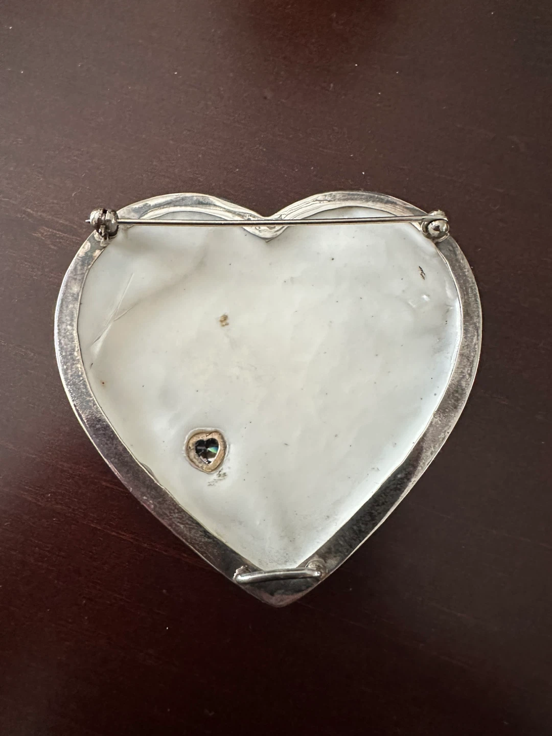Vintage Heart Shaped Mother of Pearl Brooch - photo 4