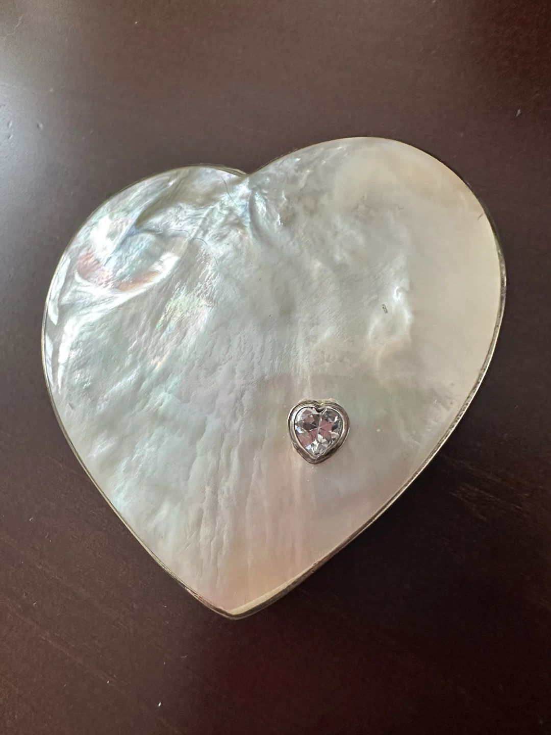 Vintage Heart Shaped Mother of Pearl Brooch