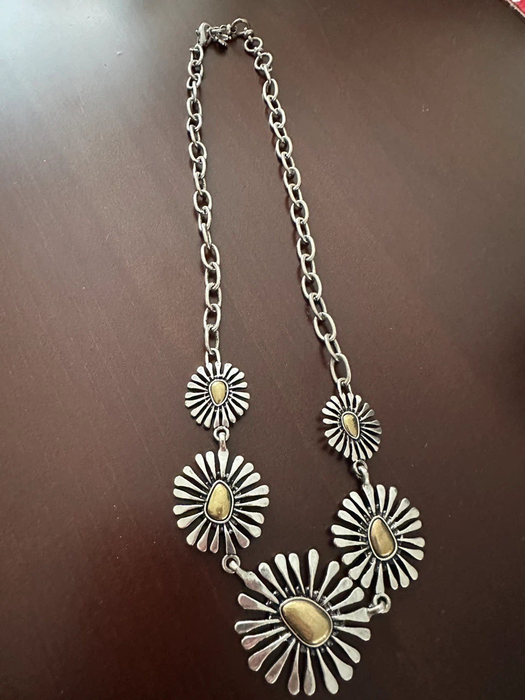 Sunflower statement necklace-double sided - photo 5