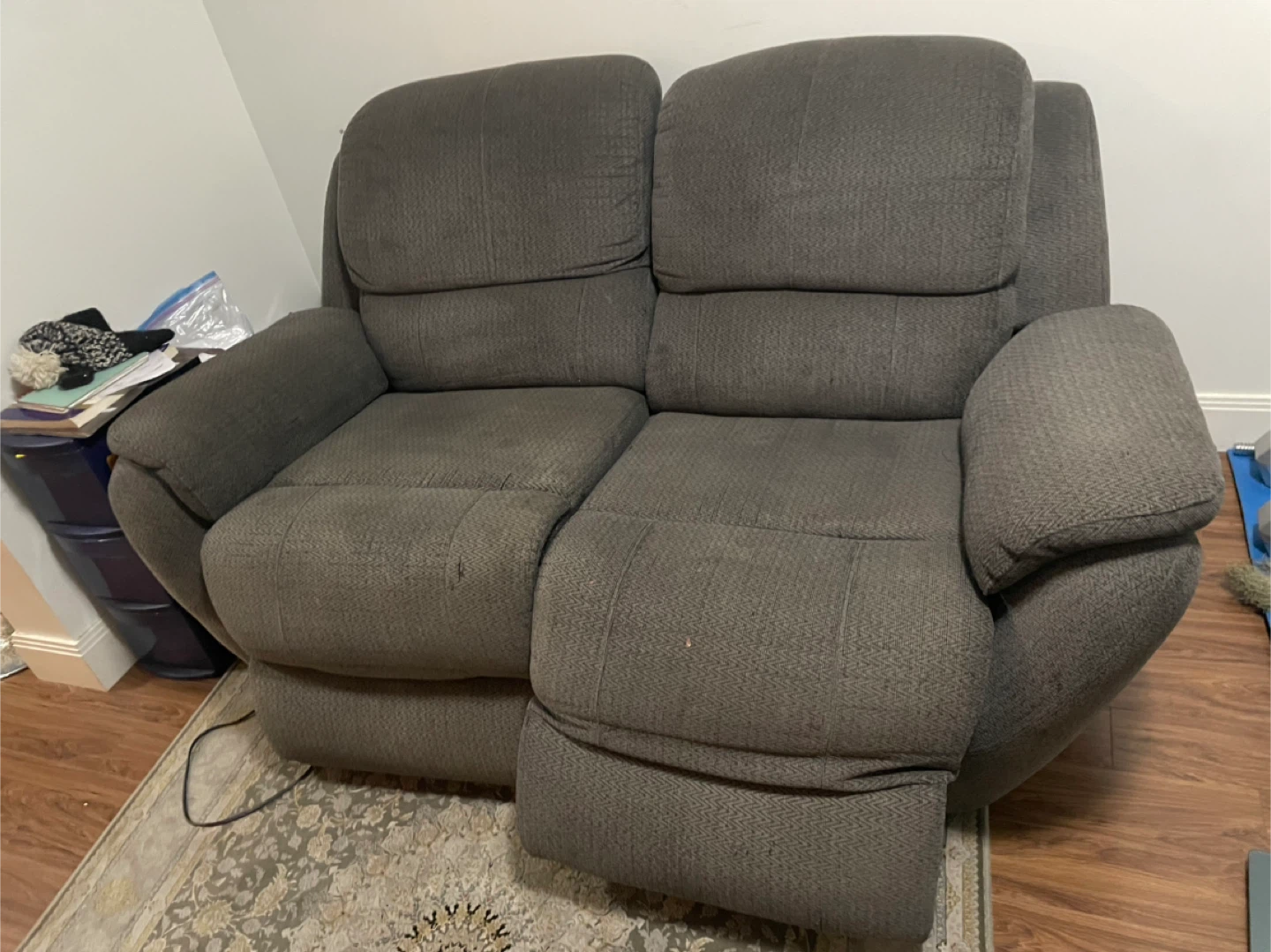 Grey Double Recliner Sofa