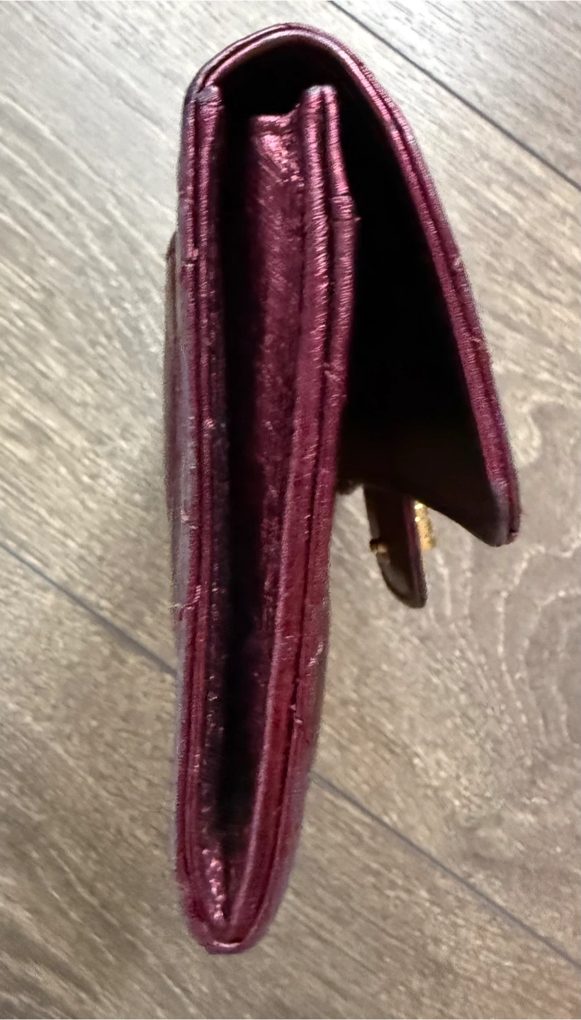 Authentic Chanel 2.55 Wallet - Metallic Burgundy - photo 3