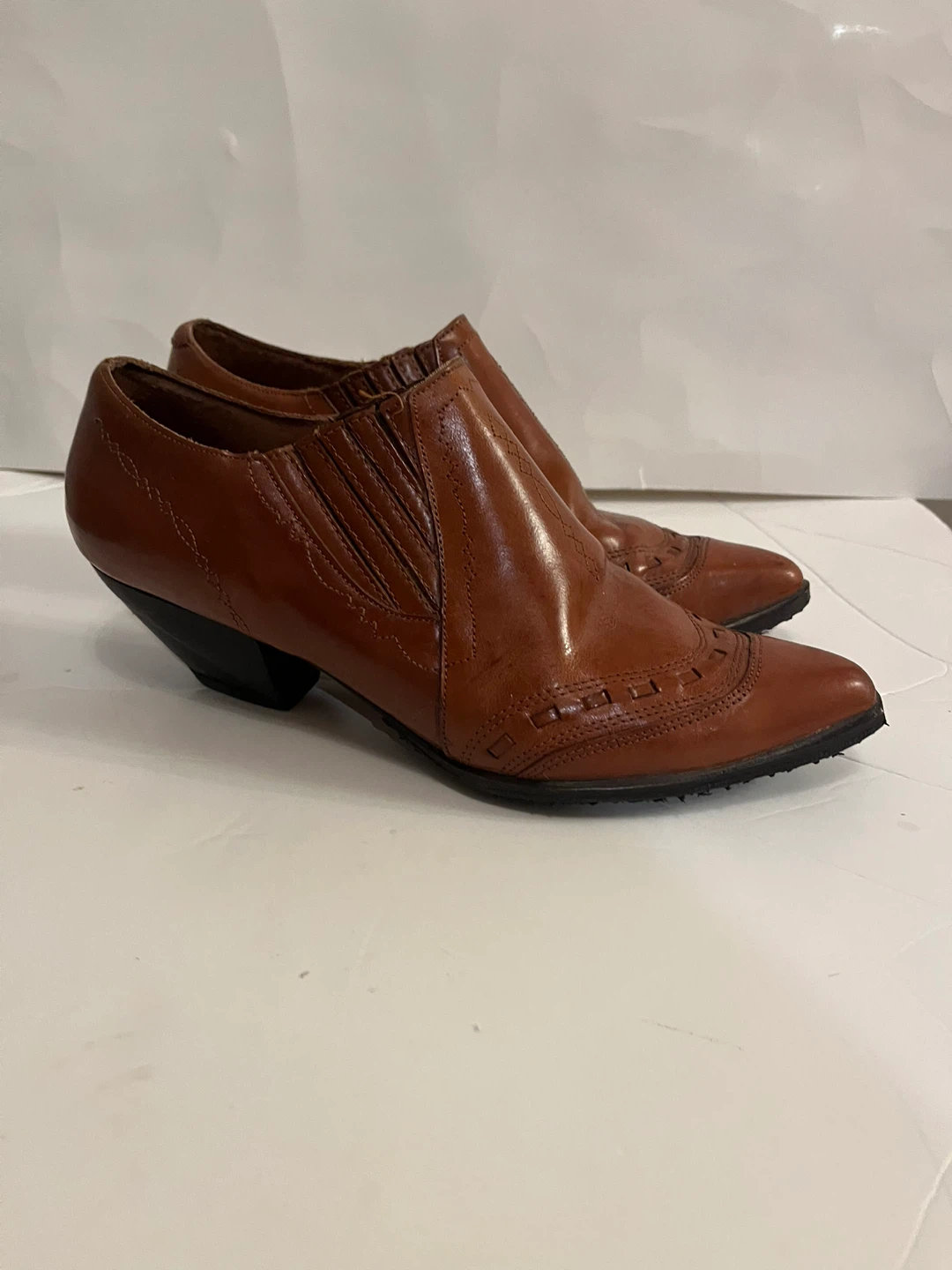 Palomino Brown Leather Ankle Boots