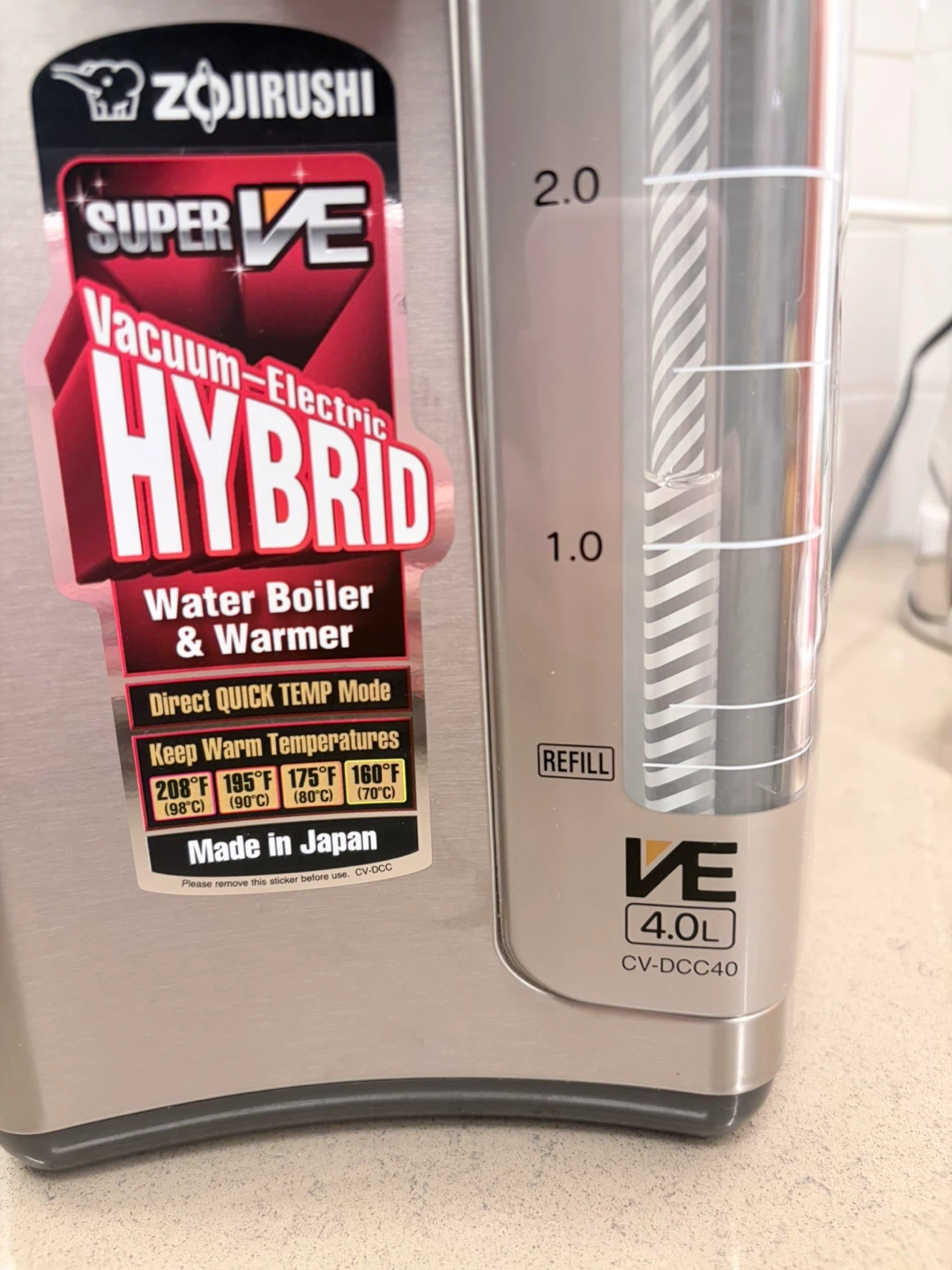 Zojirushi VE Water Boiler and Wamer 4.0L CV-DCC40 - photo 2