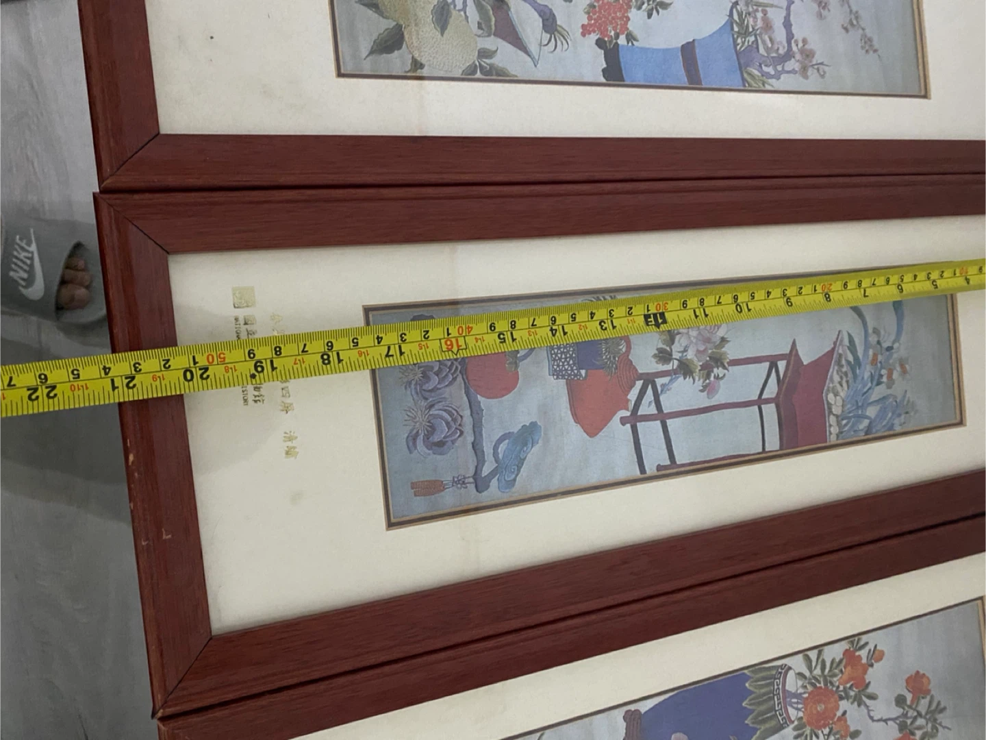 Set of 4 Framed Chinese Wall Art Panels (4 seasons). - photo 3
