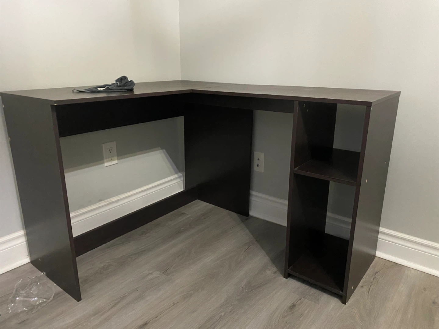 Dark Brown L-Shaped Desk