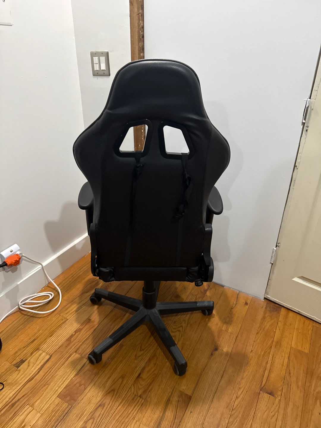 Black Gaming Chair with Lumbar Support Pillow - photo 3