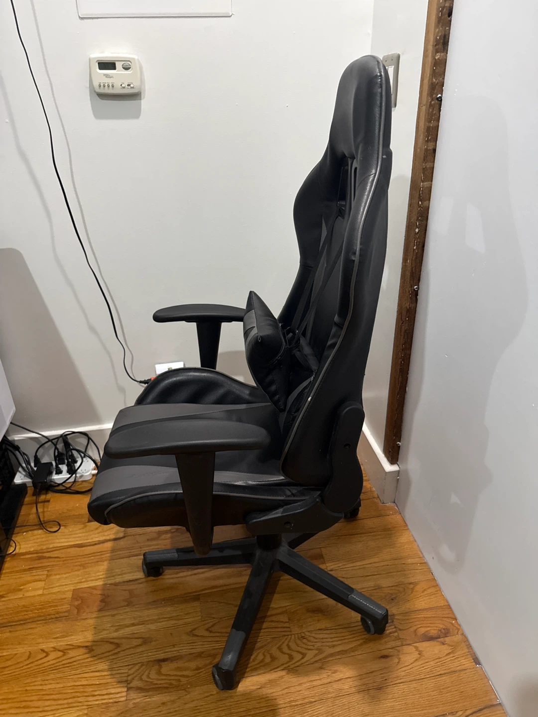 Black Gaming Chair with Lumbar Support Pillow - photo 2