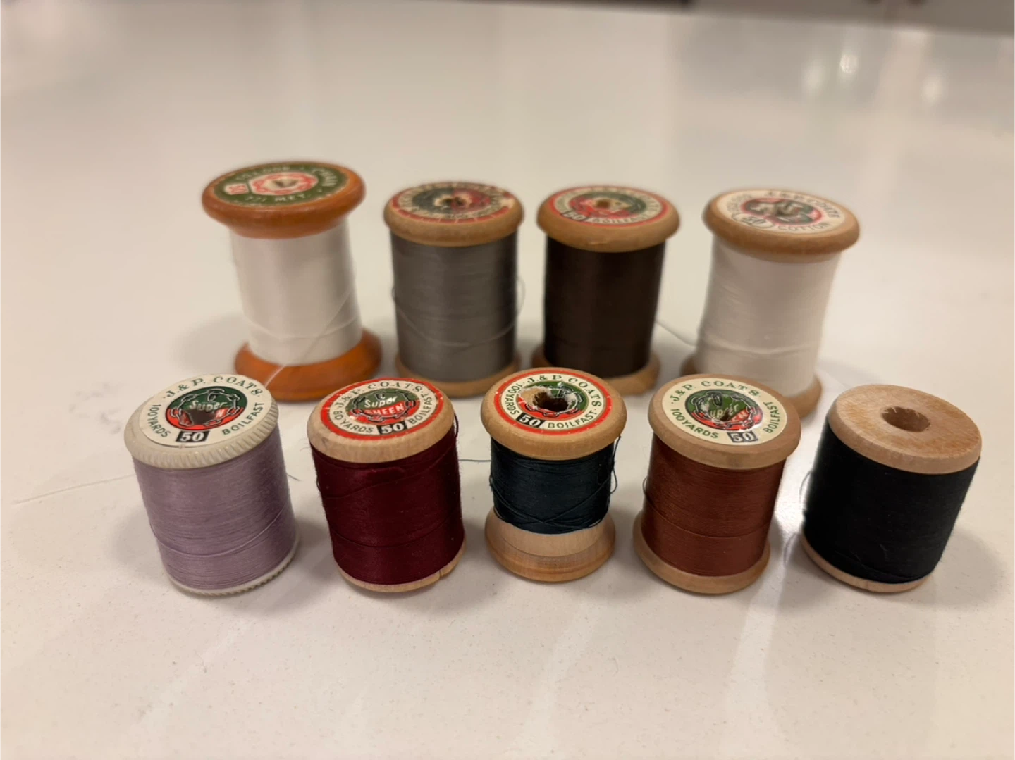 Vintage wooden spools